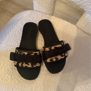 Dior Women's Leopard Print Slides